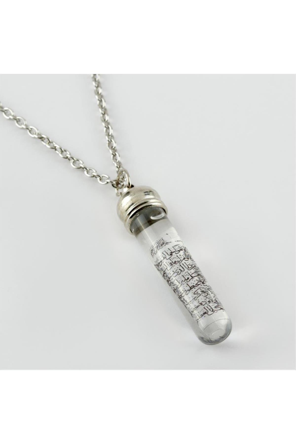 1200637_Ayetel-Kursu-Yazili-Zemzem-Sulu-Canli-Ko-bb05.jpg Ayetel Kürsü Yazılı Zemzem Sulu Canlı Kolye-Gümüş Rengi - Görsel 3