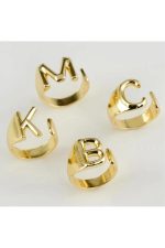 Harfli Lüx Metal Yüzük-I - Görsel 2