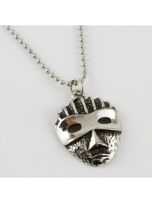 Maske Figürlü Erkek Kolye-Gümüş Rengi