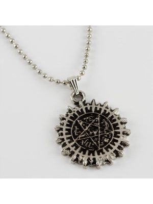 Yıldız Figürlü Erkek Kolye-Gümüş Rengi