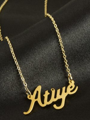 Atiye İsimli Kolye -Sarı