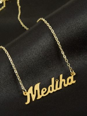 Mediha İsimli Kolye -Sarı