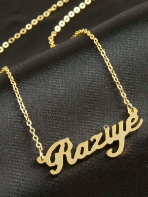 Raziye İsimli Kolye -Sarı