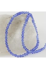 4X4 mm Arpa Kesim Kristal Taş-Açık Mavi