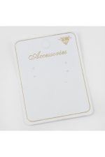 4 Delikli Küpe Kartı-Beyaz