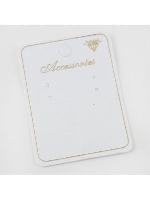 4 Delikli Küpe Kartı-Beyaz