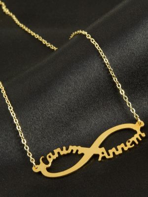 Canım Annem Plaka Sonsuz Kolye-Sarı