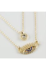 Göz Figürlü Yeni Sezon İkili Kolye-Sarı