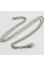 Çift El Figürlü Kolye-Gümüş Rengi - Görsel 4