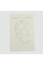 Kıkırdak Küpe Kartı Küçük 100 Adet-Beyaz