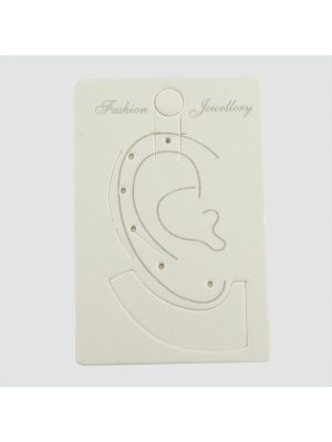 Kıkırdak Küpe Kartı Küçük 100 Adet-Beyaz