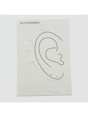 Kıkırdak Küpe Kartı Büyük 100 Adet-Beyaz