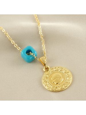 Çeyrek İmitasyon Kolye-Sarı