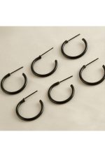 6 Adet Boru Halka Küpe 2 cm-Sarı