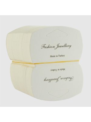 Oval Kolye Kartı-Beyaz