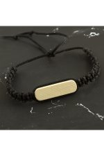 Ahşap Makrome Örgülü Bileklik-Siyah - Görsel 3