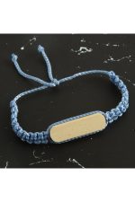 Ahşap Makrome Örgülü Bileklik-Açık Mavi - Görsel 3