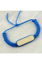 Ahşap Makrome Örgülü Bileklik-Mavi - Görsel 3