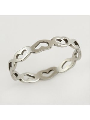 Kalp Lüks Çelik Yüzük-Gümüş Rengi