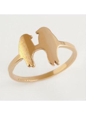 Kuş Lüks Çelik Yüzük-Bronz