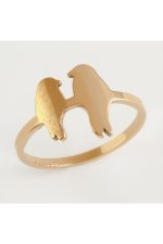 Kuş Lüks Çelik Yüzük-Bronz - Görsel 2