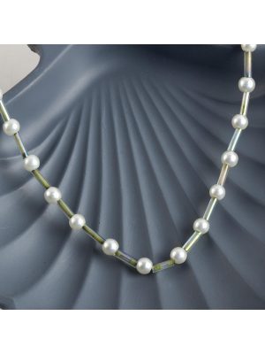 İnci Boncuk Kolye-Su Yeşili