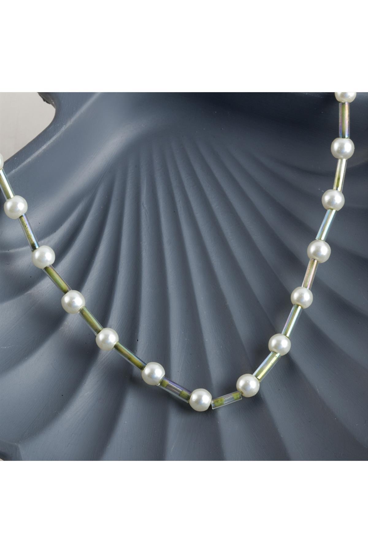 1200850_Inci-Boncuk-Kolye-7b55.jpg İnci Boncuk Kolye-Su Yeşili - Görsel 1