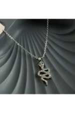 Yılan Zirkon Taşlı Yeni Sezon Kolye-Sarı