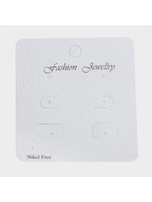 6 Delikli Lüx Küpe Kartı-Beyaz