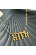 Türk Yazılı Uçlu Kolye-Sarı