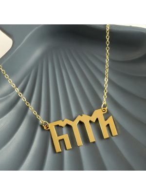 Türk Yazılı Uçlu Kolye-Sarı