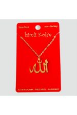 Allah Yazılı Uçlu Kolye-Sarı - Görsel 3