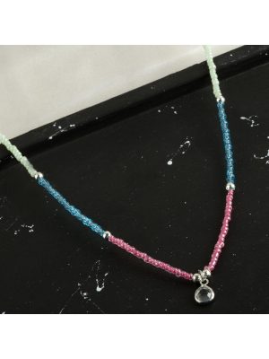 Renkli Kum Boncuk Taşlı Kolye-Model-3