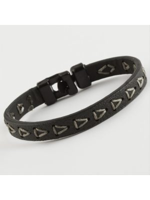 Üçgen Kaliteli Suni Deri Bileklik-Gri