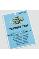Turkuaz Doğaltaşlı İp Bileklik-Turkuaz