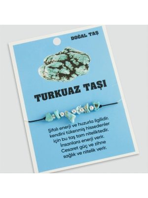 Turkuaz Doğaltaşlı İp Bileklik-Turkuaz