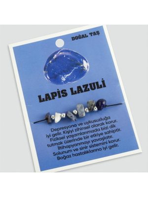 Lapis Doğaltaşlı İp Bileklik-Lacivert