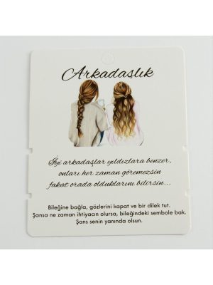 Arkadaşlık Bileklik Kartı-Beyaz