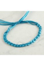 Renkli Örgülü Vinlex İp Halhal-Turuncu