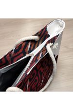 Labirent Desenli Plaj Çantası-Kiremit - Görsel 2