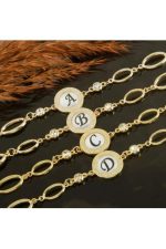 Harfli Yeni Sezon Metal Taşlı Bileklik-A - Görsel 2