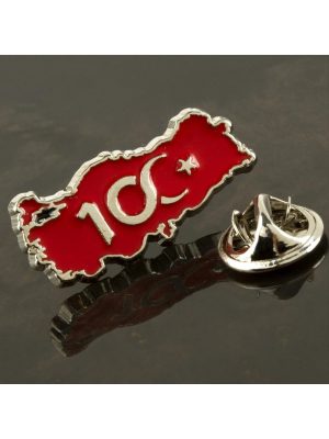 Cumhuriyetin 100. Yılına Özel Yaka Rozet-Gümüş Rengi