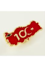 Cumhuriyetin 100. Yılına Özel Yaka Rozet-Gümüş Rengi - Görsel 2