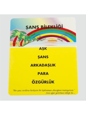 5li Şans Bileklik Kartı 200 Adet-Sarı