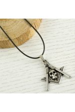 Kuru Kafa Metal Vinlex Deri Kolye-Gümüş Rengi - Görsel 3