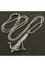 Ok Figürlü Metal Kolye-Gümüş Rengi - Görsel 2