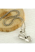 Okey İşaretli Metal Kolye-Gümüş Rengi