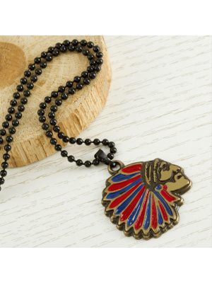 Kızılderili Metal Kolye-Antik