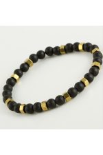 Hematit - Mat Onix Doğaltaş Bileklik-Siyah