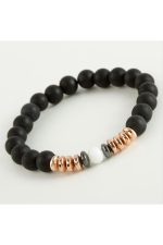 Hematit - Mat Onix Doğaltaş Bileklik-Siyah